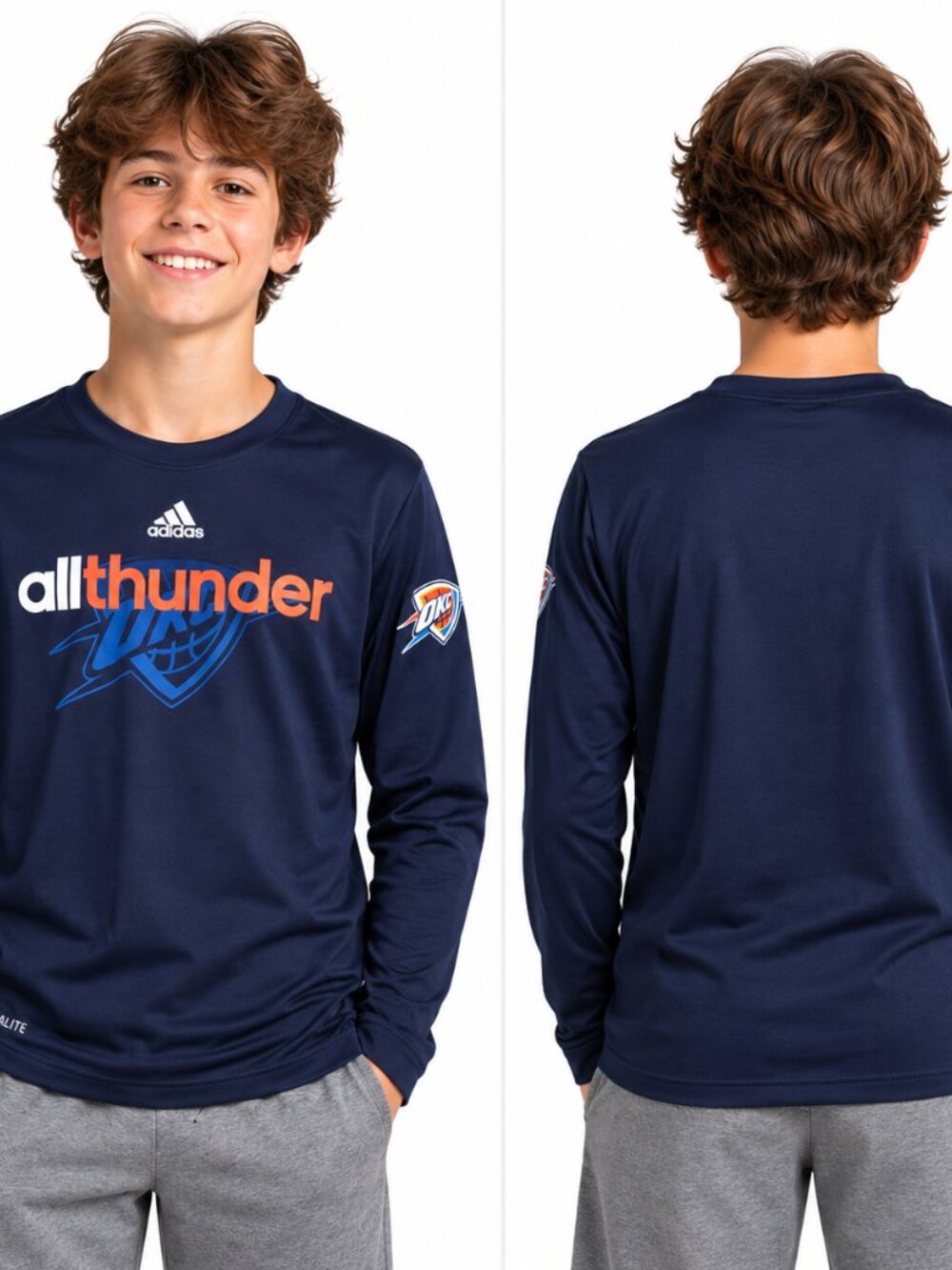 Adidas OKC Thunder Youth L 14/16 ClimaLITE Long Sleeve